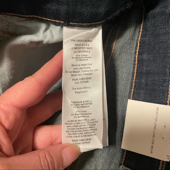 NWT Current/Elliot The Ankle Skinny // Stagecoach 1393 Sz 27 - Picture 6 of 6